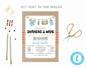 blank diaper party invitations