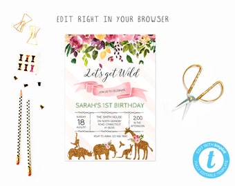 safari invitation etsy