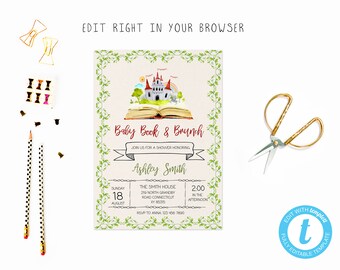 storybook invitation etsy