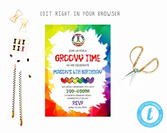 tie dye invitation etsy