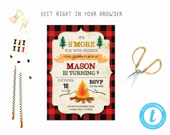 smores invitation etsy