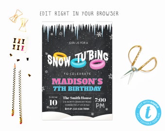 Snow Tubing Invite Etsy