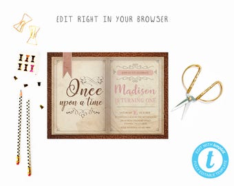 storybook invitation etsy