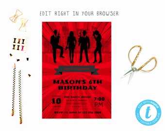 Mafia party tem, TRY BEFORE you BUY, instant download, edit yourself invitation,Template Editable