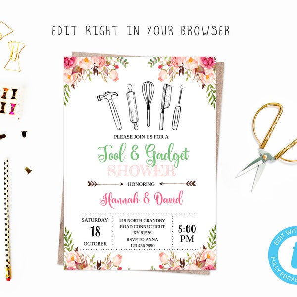 Tool and Gadget Shower Invitation Etsy