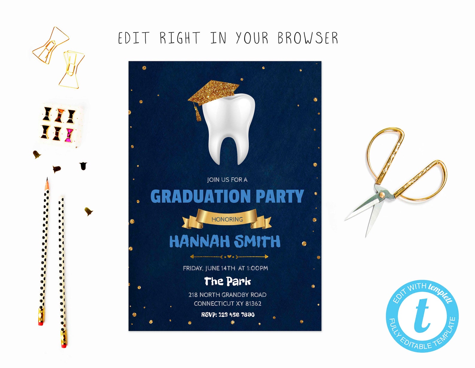 Dental Graduation Theme Invitation TRY BEFORE You BUY Etsy
