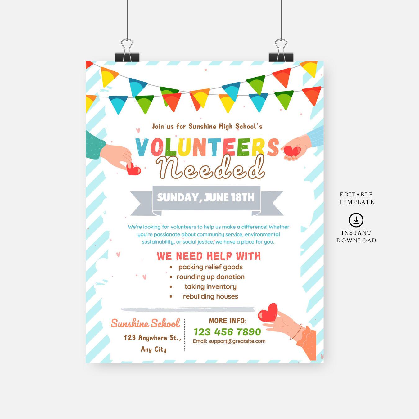Image 3 for Volunteer Flyer Template
