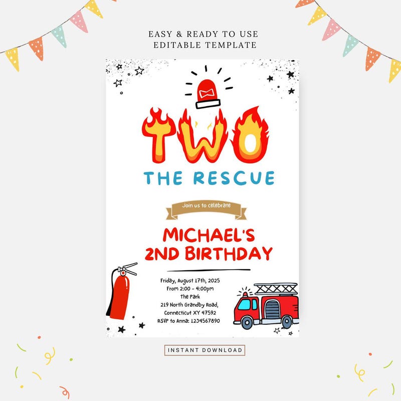 Two The Rescue Backdrop Two the Rescue Invitation - Etsy