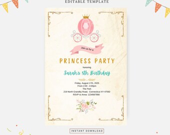 Er was eens bloemfeest, bewerkbare sjabloon, Instant download, DIY-uitnodiging