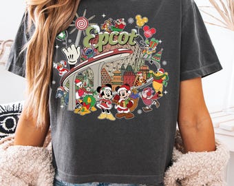 Disney Christmas Shirt boxy tee - epcot Christmas shirt - Disney vintage comfort colors shirt - disney Christmas boxy tee - Disney crop