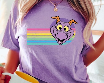Camiseta Disney con colores clásicos y cómodos - Camiseta Disney Figment - Camiseta Disney Epcot - Camiseta retro Epcot 1980-1990 - Camiseta Disney vintage