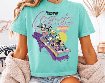 Maglietta Guardiani della Galassia - Maglietta squadrata Disney World - Colori vintage Epcot - Maglietta squadrata colori comfort - Maglietta degli amici di Topolino