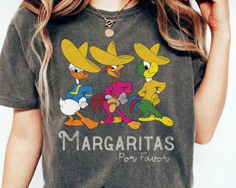 Disney vintage comfort colors shirt - Disney Margarita shirt - Disney Epcot shirt - margaritas Epcot shirt - The Three Caballeros shirt