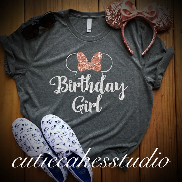 rose gold disney shirt - disney birthday girl shirt - disney family shirts - disney girls trip shirt - 2020 shirts women disney shirt