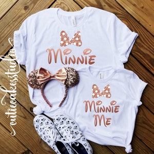 Disney shirt Minnie Me rose gold disney shirt Racerback Tank top Disney Girl Ladies disney shirts for women purple potion ears disney Minnie