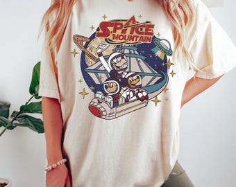 Disney vintage comfort colors shirt - Disney Magic Kingdom shirt - Disney world shirt - retro space mountain shirt - 80s 90s shirt