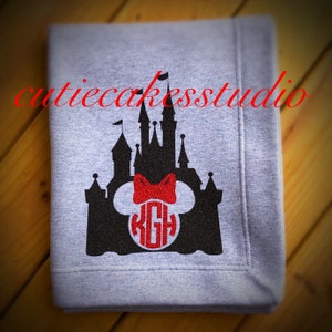 Disney blanket disney world travel monogram blanket Mickey Minnie Castle personalized vacation girl ladies baby blanket