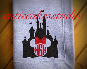 Disney blanket disney world travel monogram blanket Mickey Minnie Castle personalized vacation girl ladies baby blanket