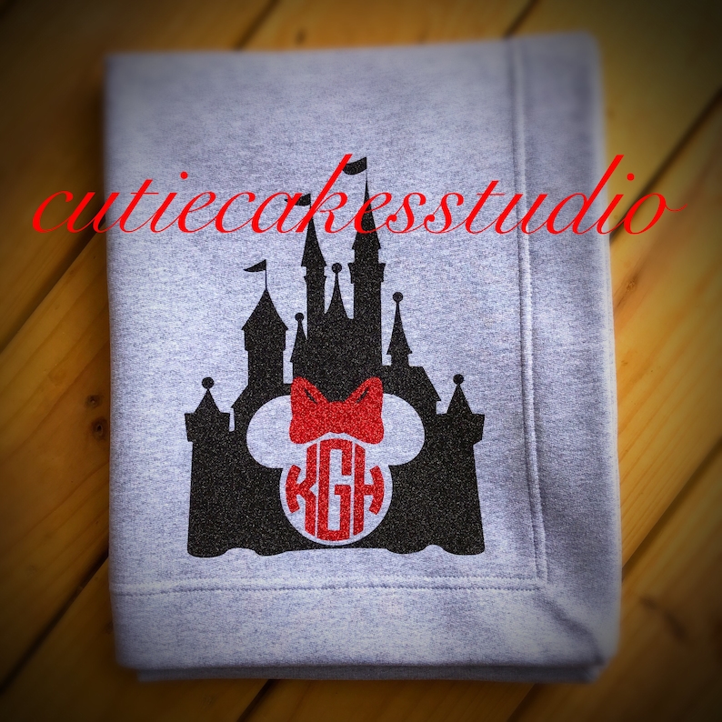 Disney blanket disney world travel monogram blanket Mickey Etsy