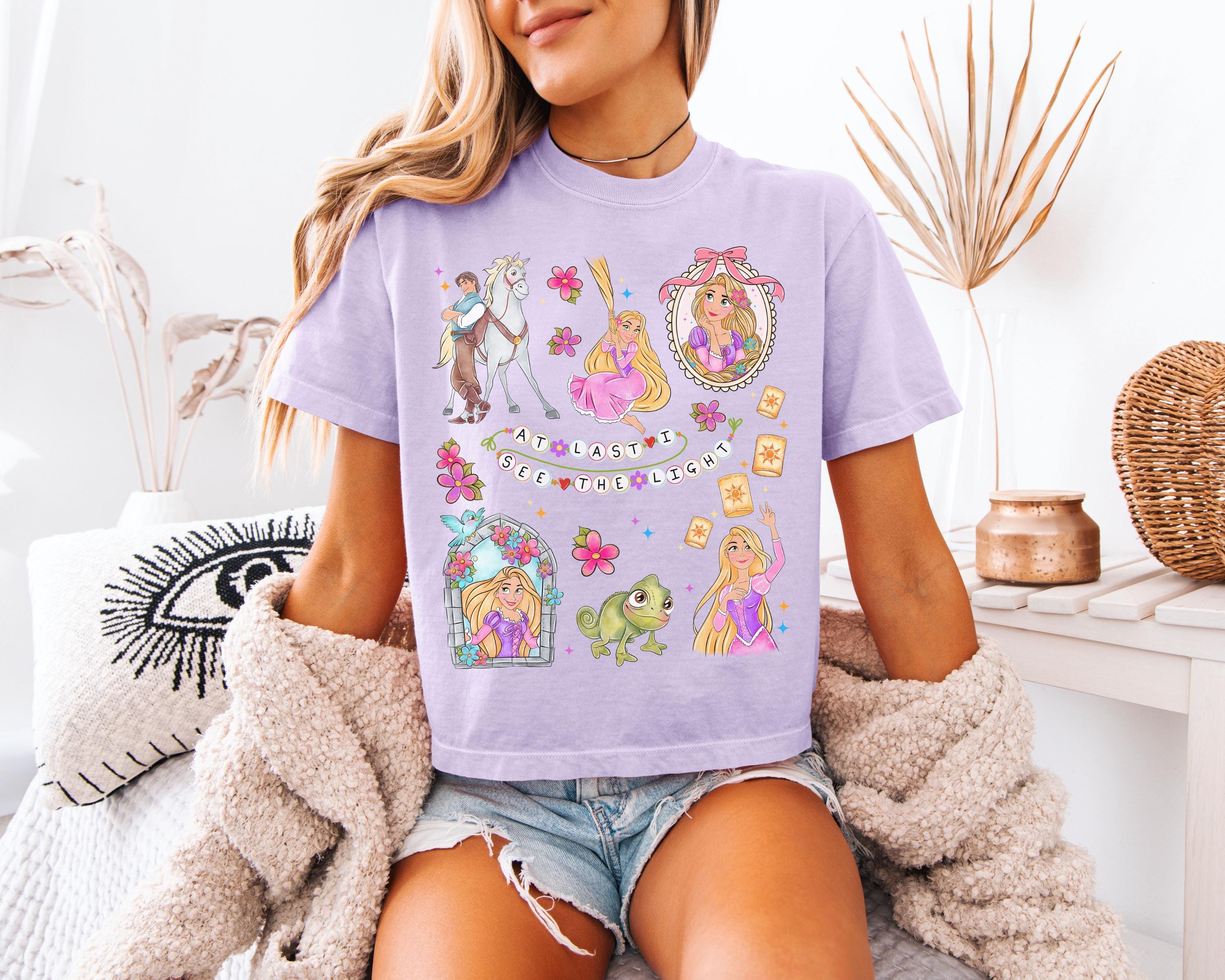 Discover Disney World Rapunzel Boxy T-Shirt - Vintage Comfort Colors, Princess Coquette, Epcot Family Shirt