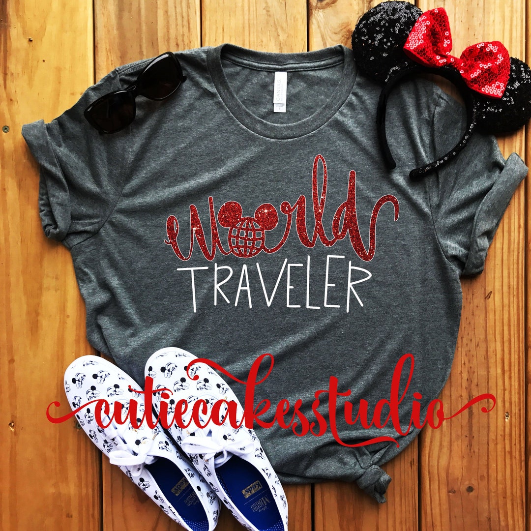 Epcot Shirt Disney Shirts for Women Disney Shirt Mickey Tank Disney Ladies  Disney Shirts Epcot World Traveler Shirt Rose Gold Disney Shirt