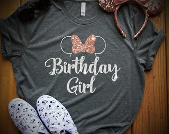 rose gold disney shirt - disney birthday girl shirt - disney family shirts - disney girls trip shirt - 2020 shirts women disney shirt