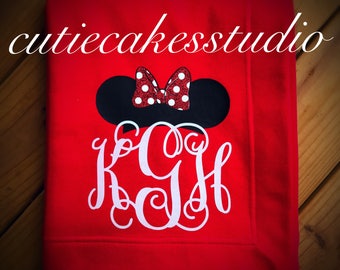 Disney blanket disney world travel monogram blanket Mickey Minnie Castle personalized vacation girl ladies blanket