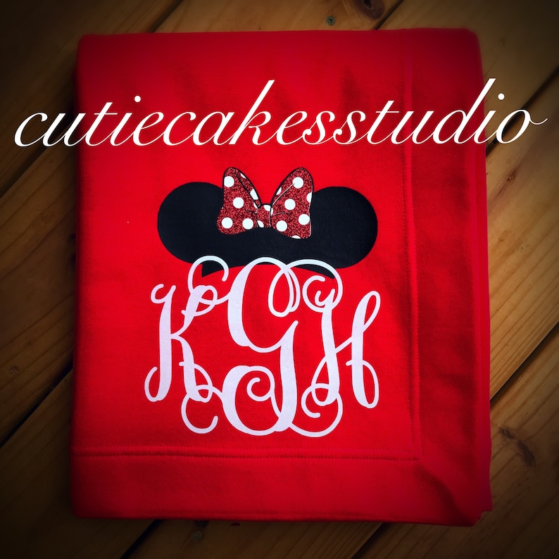 Disney blanket disney world travel monogram blanket Mickey Etsy