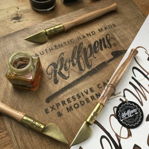 ハンドメイド真鍮製カリグラフィーブラシペン、RolfPens©