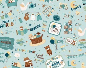 Baby Boy & Baby Girl Prints- Pink- Blue- Mint Quilting Cotton