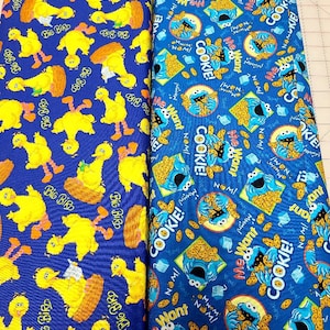 Big Bird, Cookie Monster Cotton Fabric