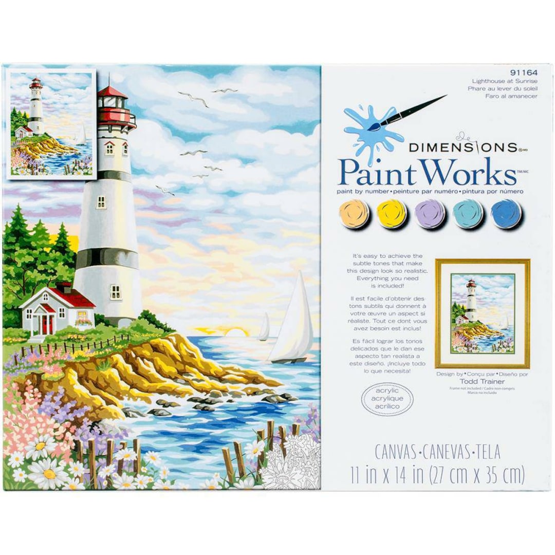 Paint Works Paint by Number Kit 14x11 Lighthouse - Etsy