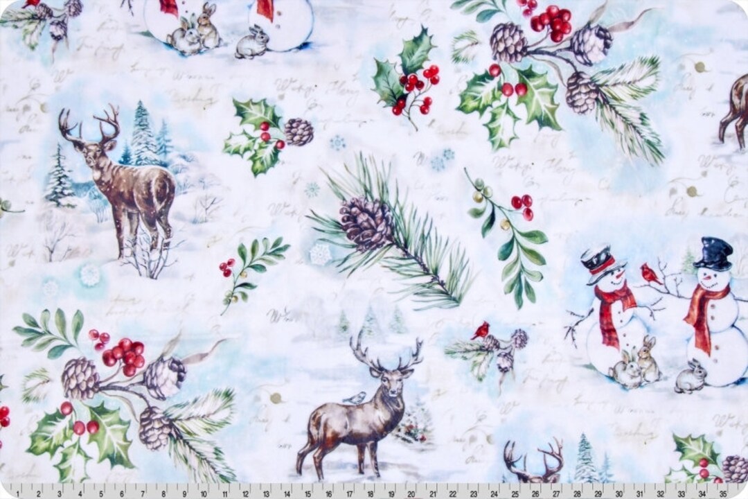 Shannon Winter Script Cuddle Minky Fabric - Etsy