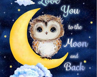 Owl always love you Fabric Panel