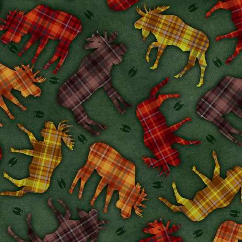 Moose Patterns Magnificent Moose Fabric Collection - Etsy