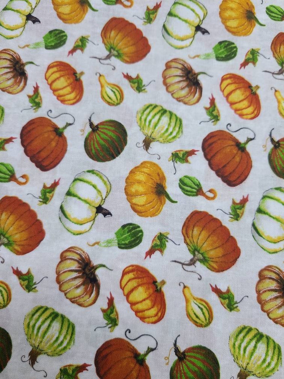 Tossed Pumpkins Cotton Fabric Print - Etsy UK