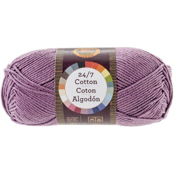 Lion Brand 24/7 Cotton Yarn - 3.5 oz - Lilac