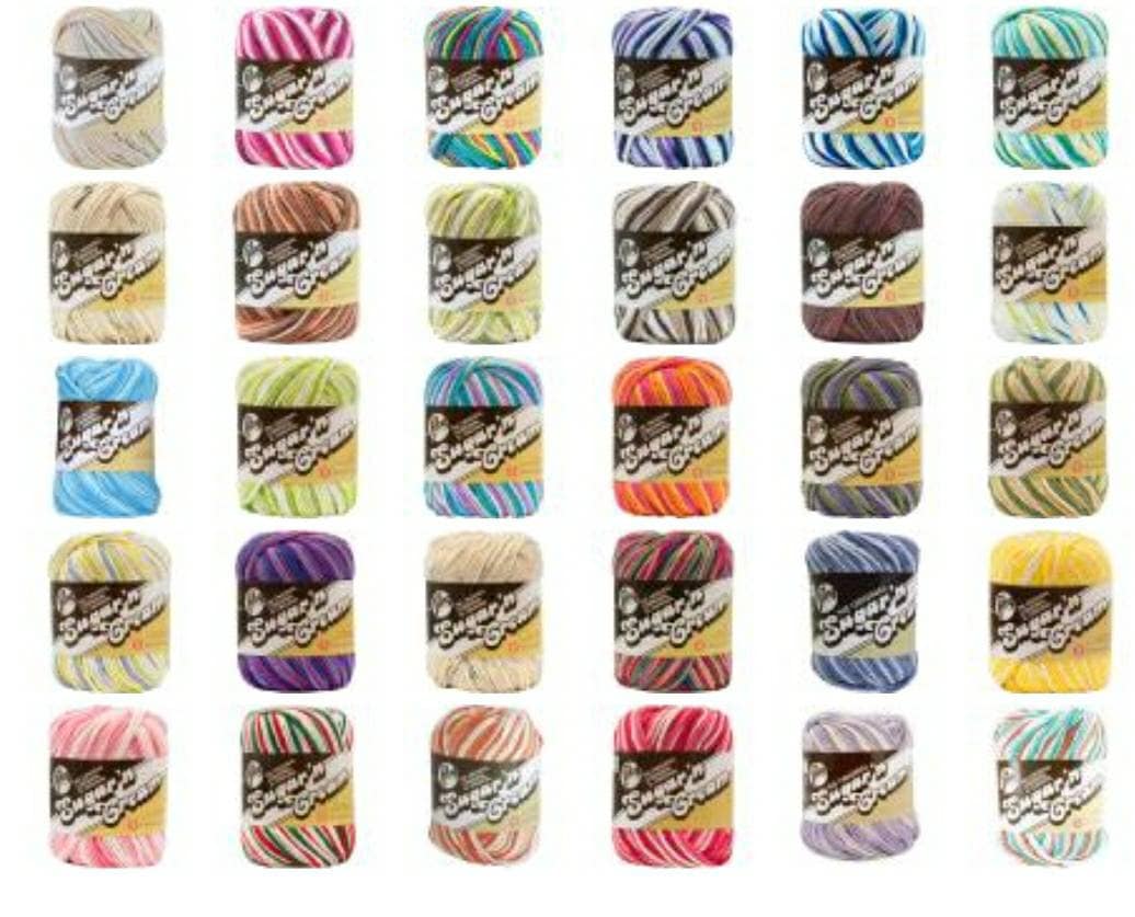 Lily Sugar'N Cream Hippi Yarn - 6 Pack of 57g/2oz - Cotton - 4