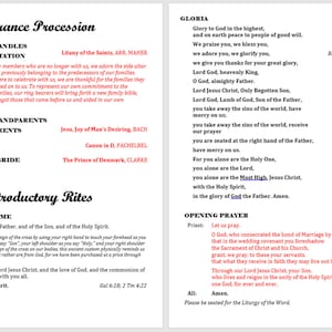 Editable Nuptial Mass Program