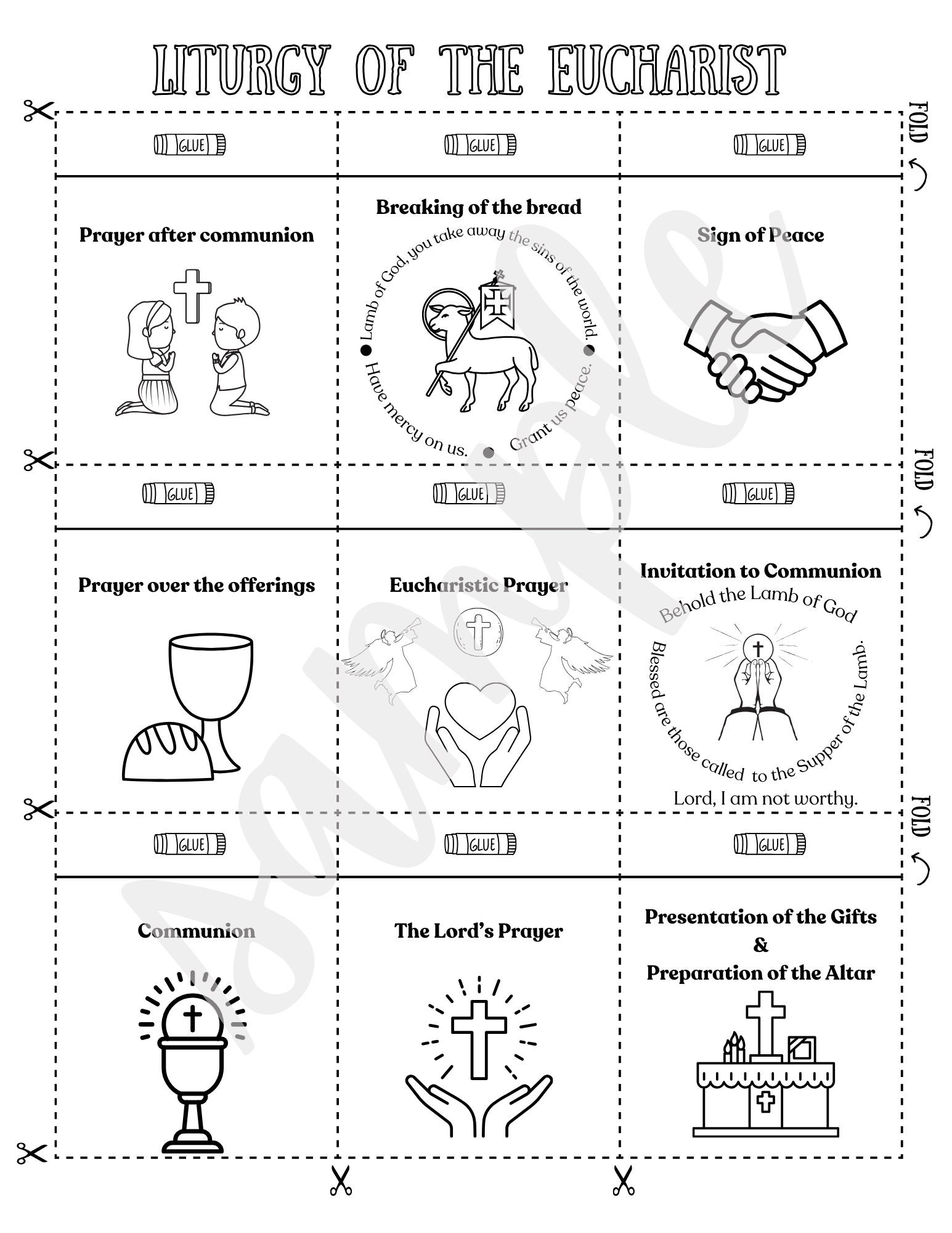 parts of the mass worksheet, catholic mass worksheet - etsy canada
