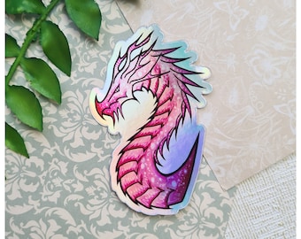 holographic dragon fantasy sticker for sketchbook journal scrap-booking kindle bookish laptop decoration