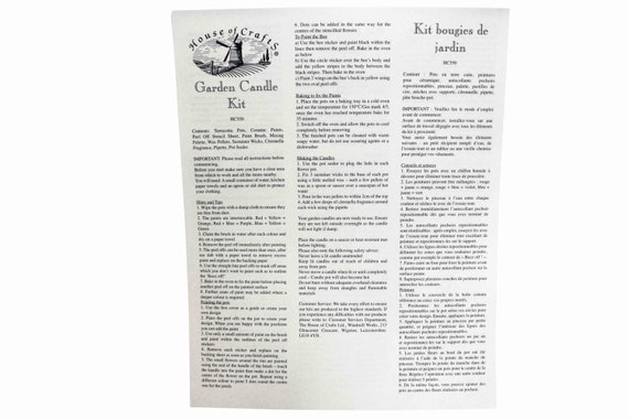 Haus Des Handwerk Garten Kerze Kit Citronella Schablone Design Etsy