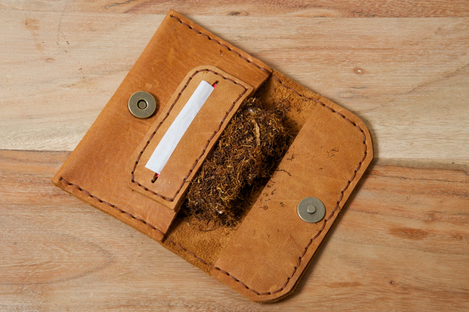 Lederen tabak etui tabak case handgemaakte zak sigaret Etsy