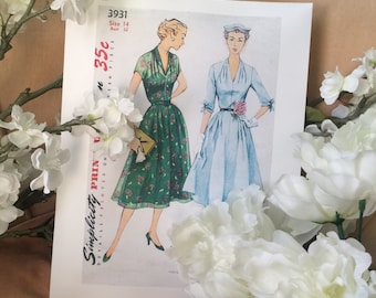PDF STUNNING 1950s Vintage Dress Pattern Repro Bust 34 US Letter A4 Size