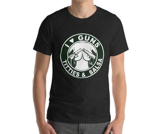 I Love Guns Titties and Salsa T Shirt, Vintage, America, Fun