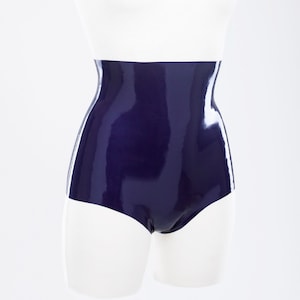 Slinky high waisted latex shorts