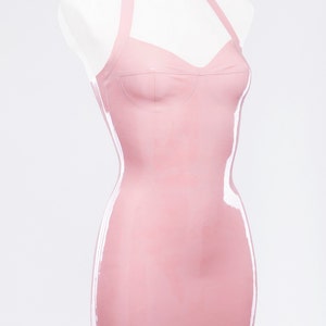 Light pink latex dress with molded cups