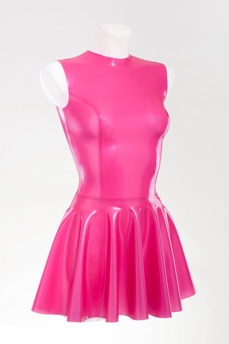 Very sexy latex fit-and-flare dress image 1