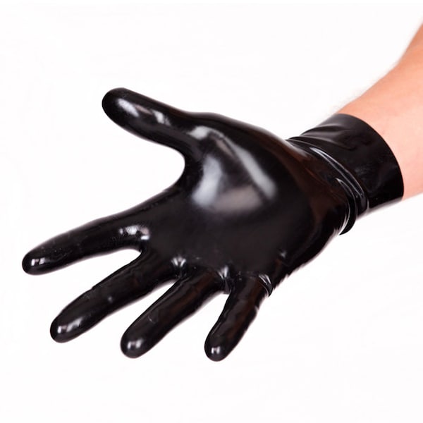 Short gloves made of molded latex unisex black