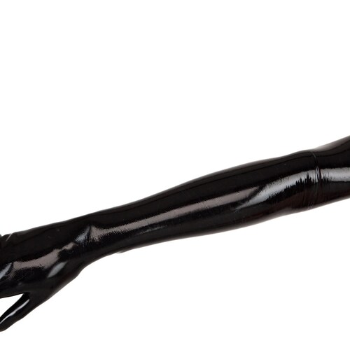 Long Black Gloves Made of Molded Latex Etsy